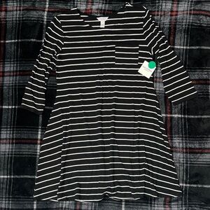 Arizona Jean Company Black and White Striped Mini Dress